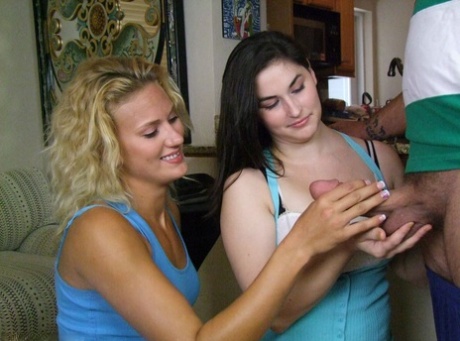 Wild teens ridicule olman cock and give a hot clothed handjob 28708977